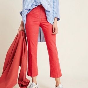 Anthropologie Essentials Corduroy Cropped Flare Pants Trousers 6